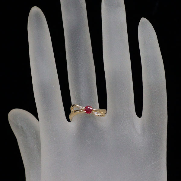 ヴァンドーム青山 K18YG ルビー ダイヤモンド リング 0.39ct D0.03ct