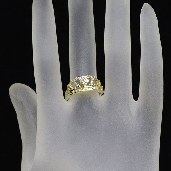 K18YG ダイヤモンド リング 0.26ct ティアラ