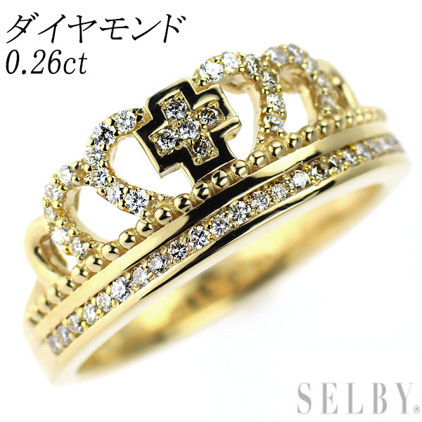 K18YG ダイヤモンド リング 0.26ct ティアラ