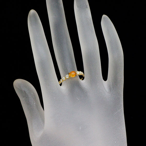 K18YG オパール ダイヤモンド リング 0.40ct D0.18ct
