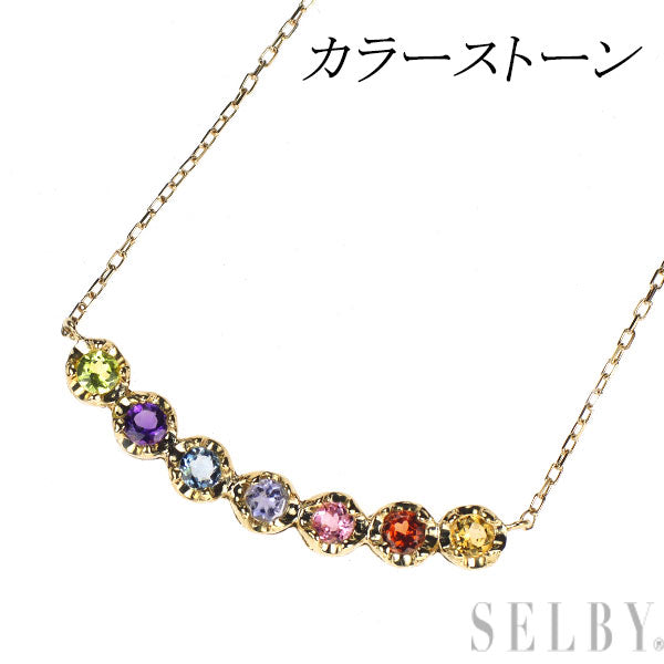 K18YG カラーストーン ペンダントネックレス アミュレット