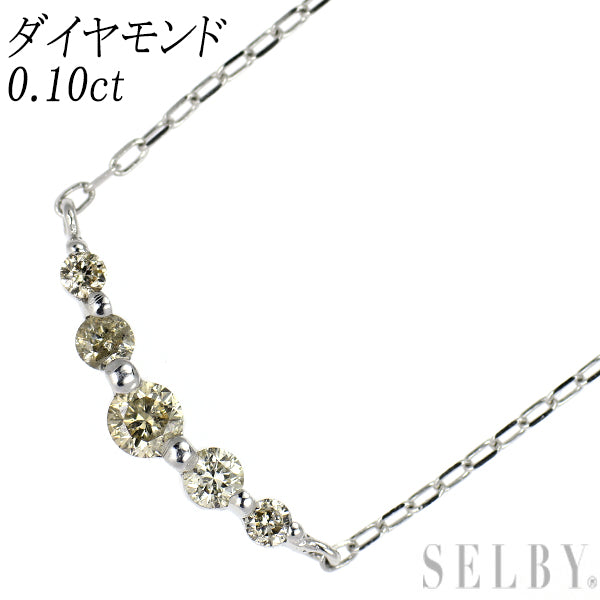 K18WG ダイヤモンド ペンダントネックレス 0.10ct