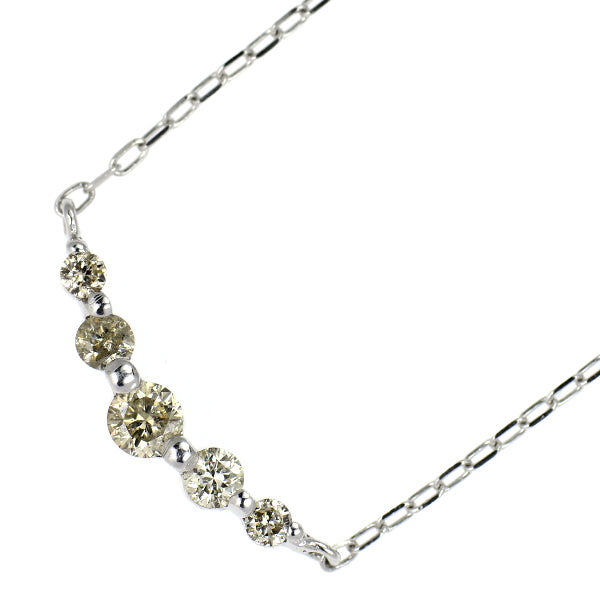 K18WG ダイヤモンド ペンダントネックレス 0.10ct
