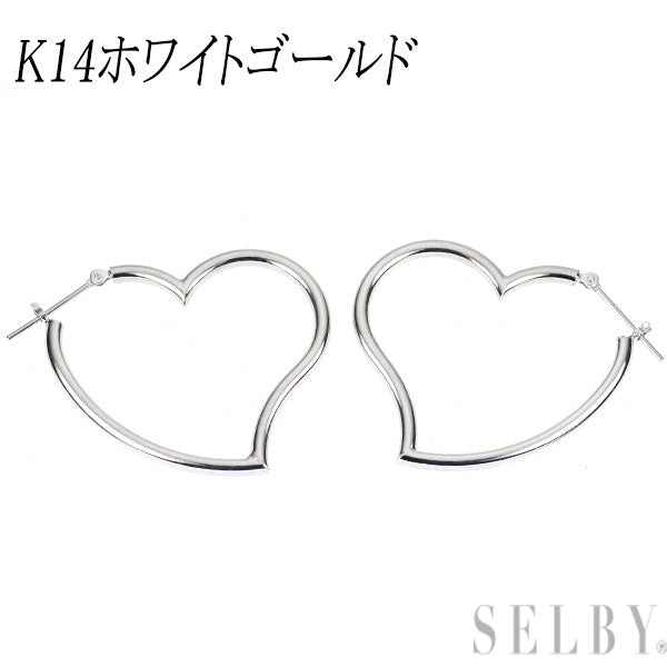 K14WG フープ ピアス ハート — セルビーオンラインストア