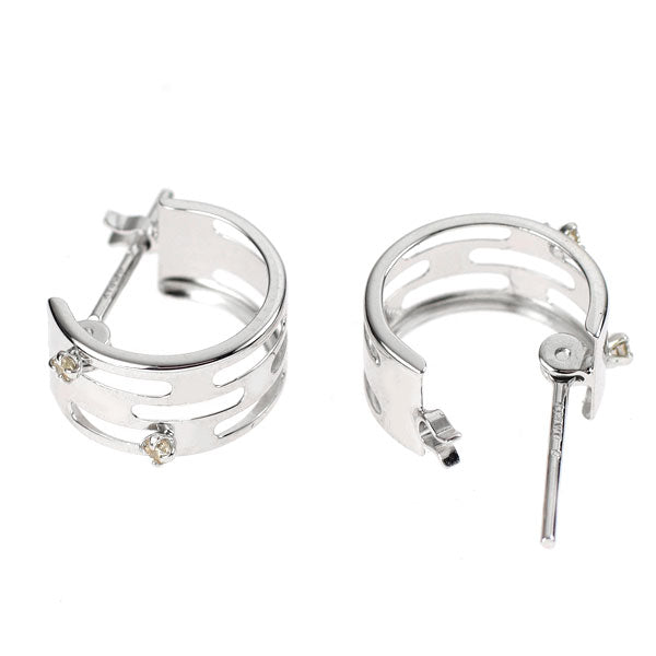 K14WG ダイヤピアス K14WG ダイヤモンド フープ ピアス — セルビーオンラインストア