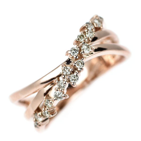 組曲 K10PG ダイヤモンド リング 0.18ct