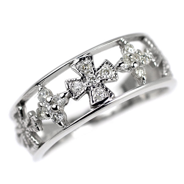 K10WG ダイヤモンド リング 0.13ct  クロス