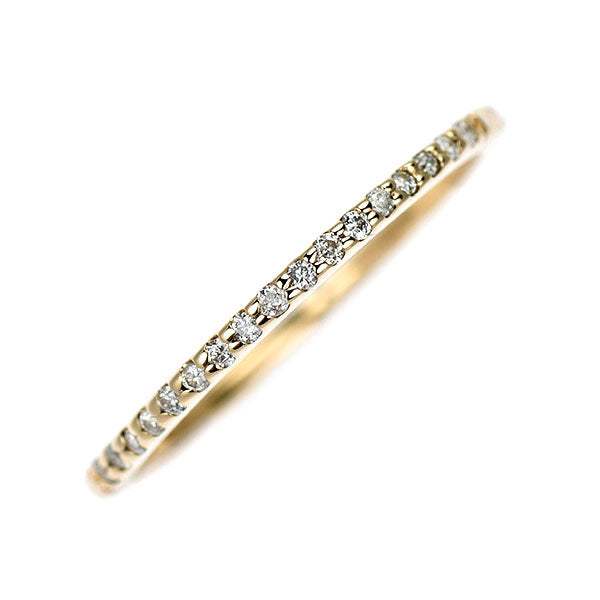アガット K10YG ダイヤモンド リング 0.05ct ハーフエタニティ ピンキー