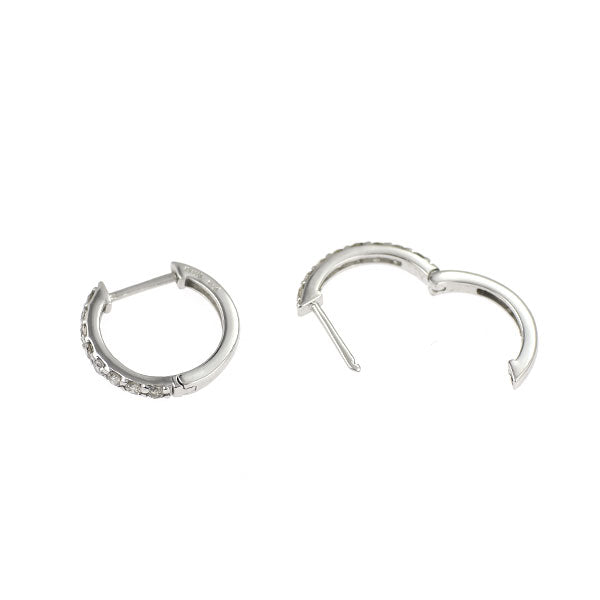 Pt950 ダイヤモンド フープ ピアス 0.20ct — セルビーオンラインストア