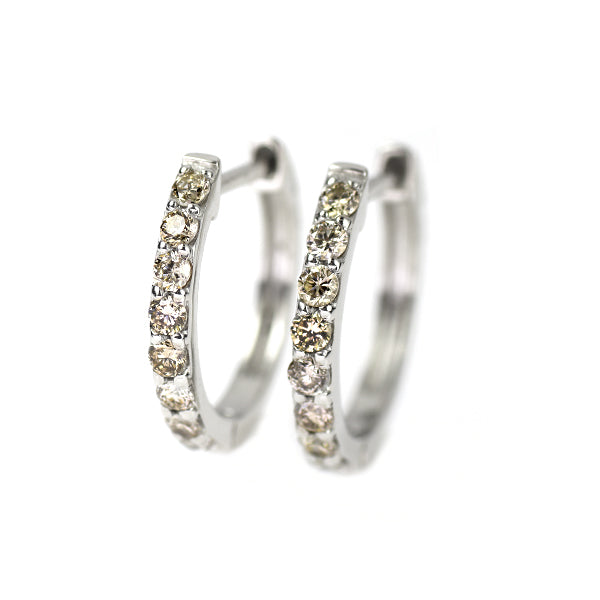 Pt950 ダイヤモンド フープ ピアス 0.20ct — セルビーオンラインストア