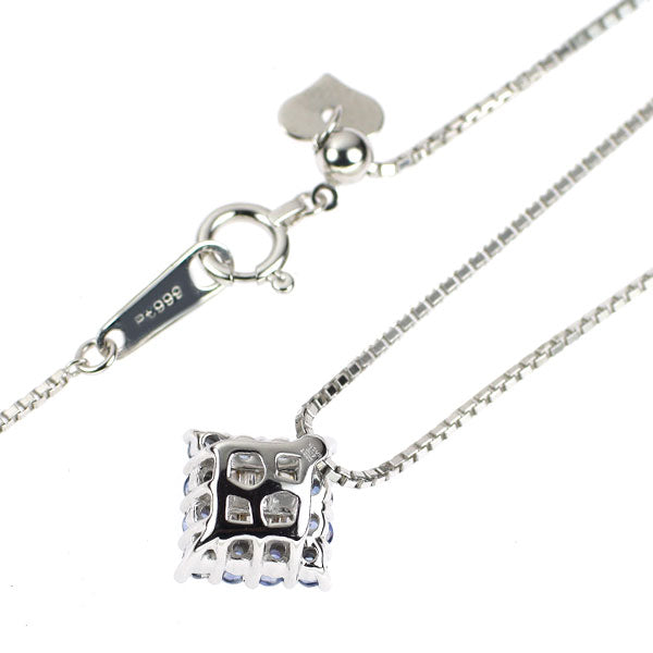Pt999/K18WG サファイア ダイヤモンド ペンダントネックレス 0.27ct D0.05ct