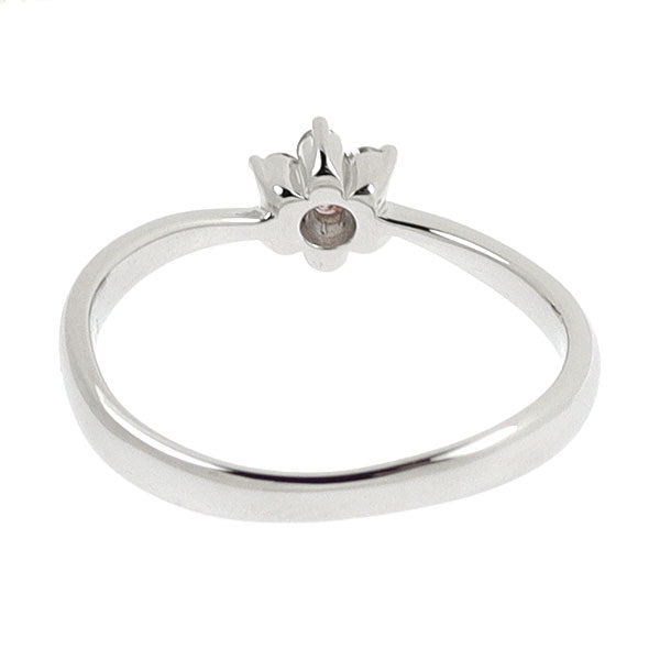 Pt950 天然ピンク ダイヤモンド リング 0.01ct D0.09ct フラワー