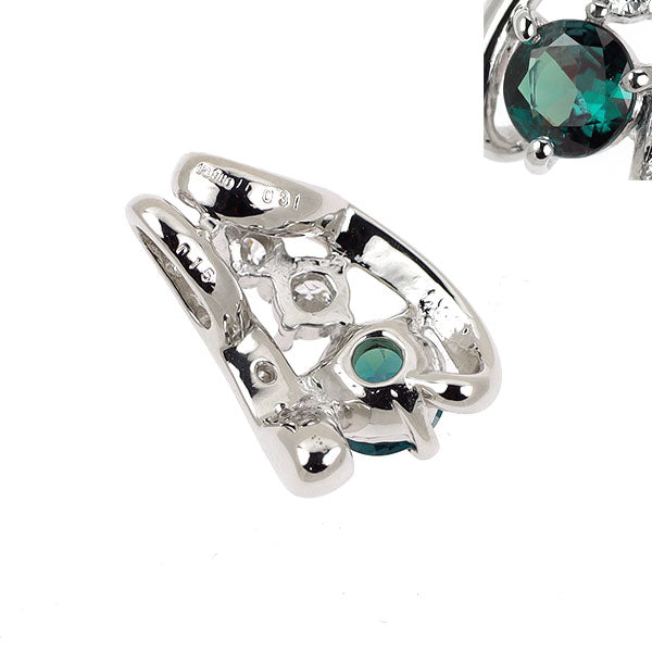 希少 Pt900 アレキサンドライト ダイヤモンド ペンダントトップ 0.31ct D0.15ct