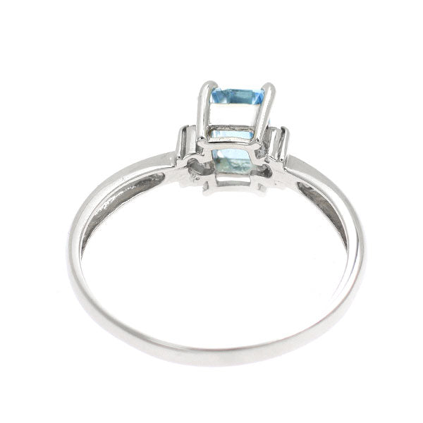 Pt900 アクアマリン ダイヤモンド リング 0.58ct D0.04ct