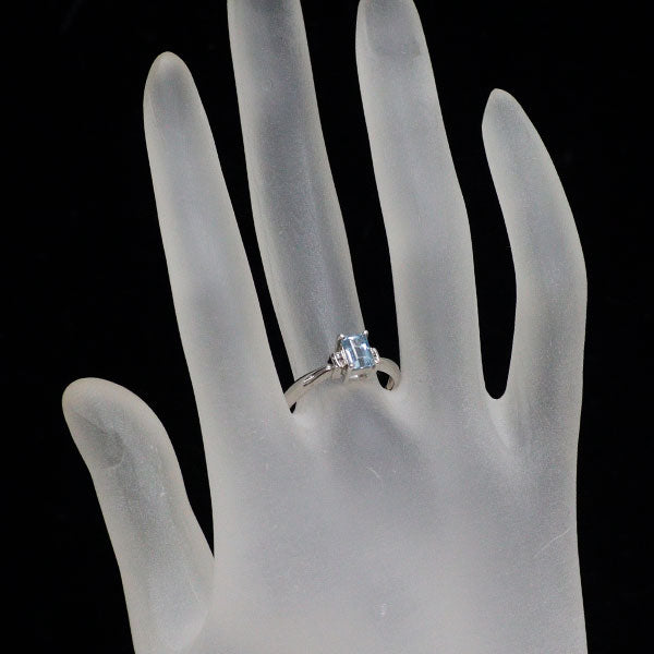 Pt900 アクアマリン ダイヤモンド リング 0.58ct D0.04ct