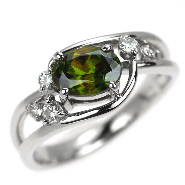Pt900 スフェーン ダイヤモンド リング 1.22ct D0.13ct