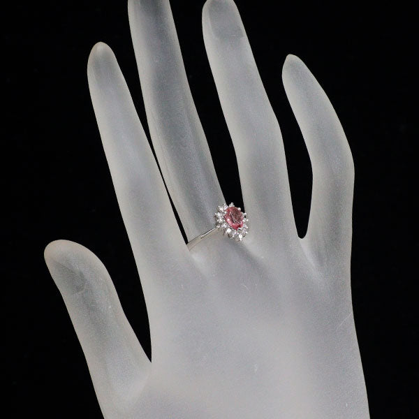 Pt900 ピンクトルマリン ダイヤモンド リング 0.69ct D0.25ct