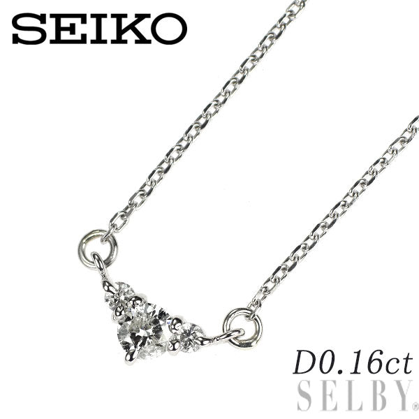 セイコー Pt900/ Pt850 ダイヤモンド ペンダントネックレス 0.16ct