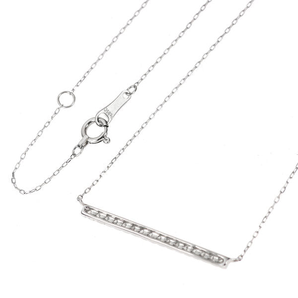 4℃　Pt850 ダイヤモンドペンダントネックレス　シルバー　ダイヤモンド 4℃ ヨンドシー ダイヤモンド Wクロス ネックレス Pt850 プラチナ