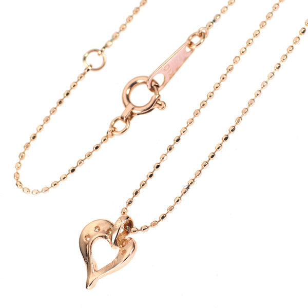 K10PG ダイヤモンド ペンダントネックレス 0.05ct  ハート