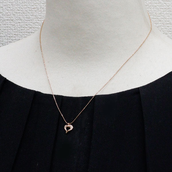 K10PG ダイヤモンド ペンダントネックレス 0.05ct  ハート