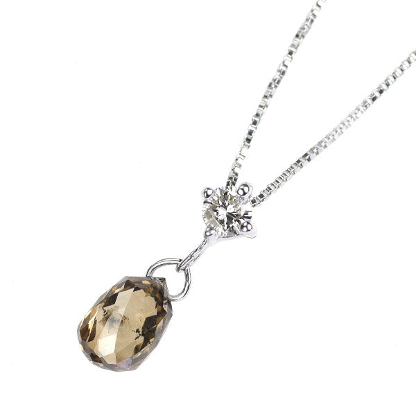 K18WG ストリングホール ブリオレットカット ダイヤモンド ペンダントネックレス 0.56ct