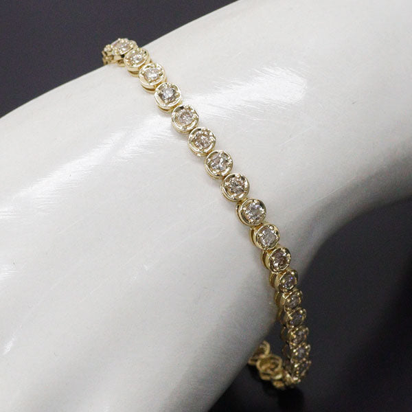 K18YG ダイヤモンド テニス ブレスレット 3.00ct