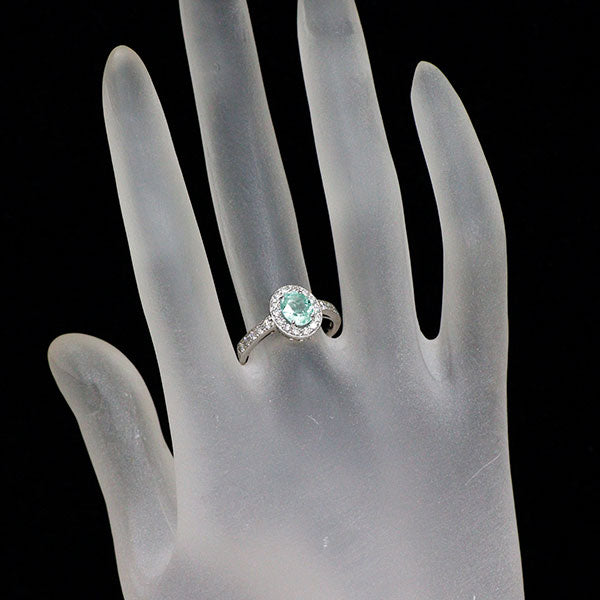 Pt900 パライバトルマリン ダイヤモンド リング 0.99ct D0.47ct