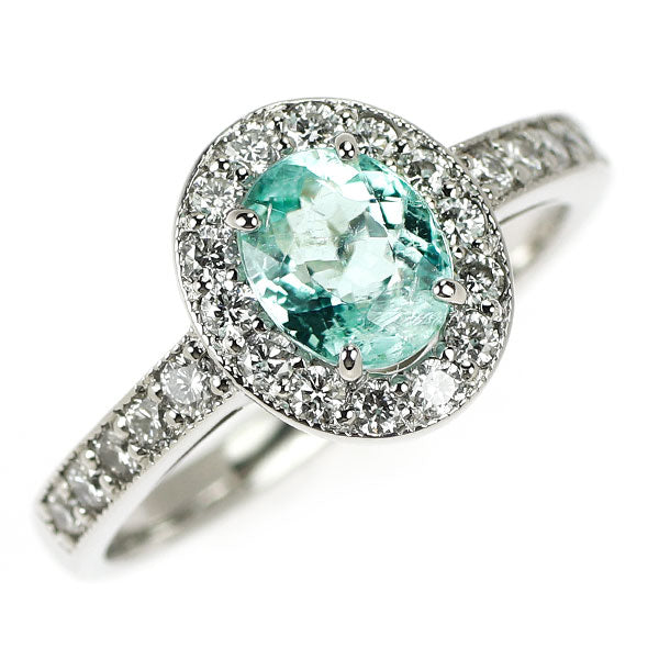 Pt900 パライバトルマリン ダイヤモンド リング 0.99ct D0.47ct