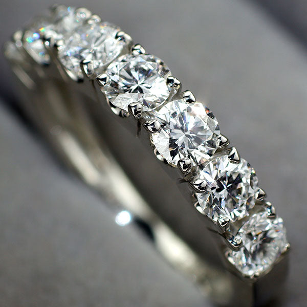 新品 Pt950 全石GIA鑑定書付 最高級 ダイヤモンド リング 1.50ct D VVS1 3EX 【エスコレ】 ハーフエタニティ