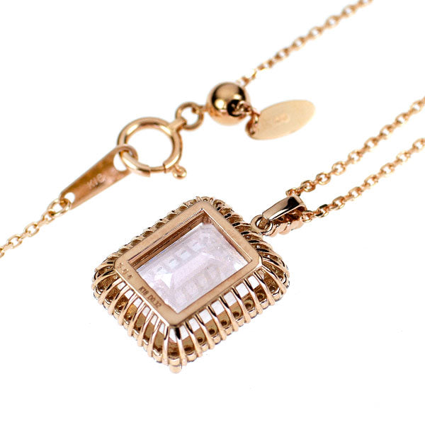K18PG モルガナイト ダイヤモンド ペンダントネックレス 5.64ct D0.32ct
