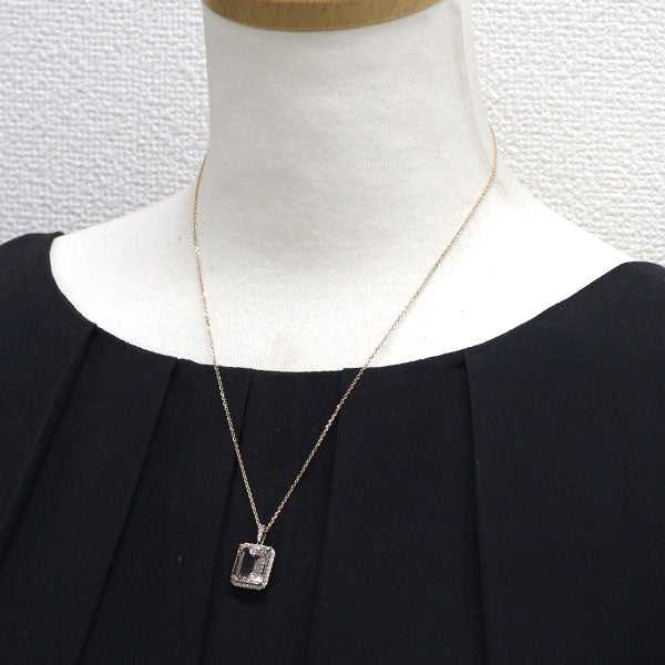 K18PG モルガナイト ダイヤモンド ペンダントネックレス 5.64ct D0.32ct