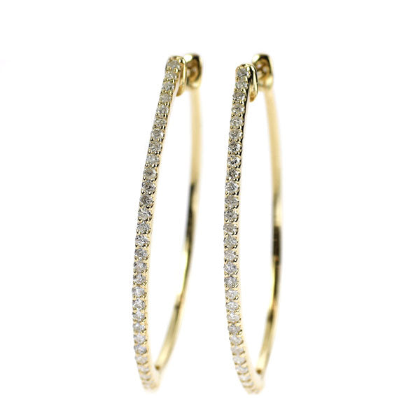 K14YG ダイヤモンド フープ ピアス 0.50ct