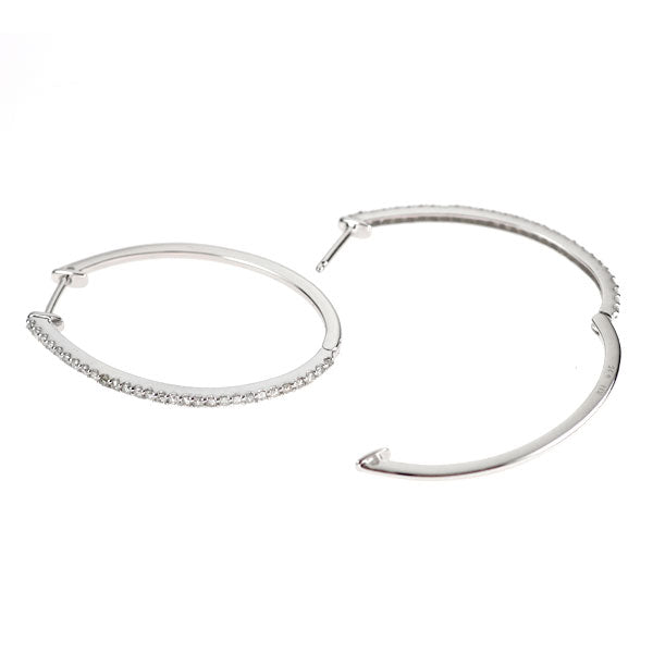 K14WG ダイヤモンド フープ ピアス 0.50ct — セルビーオンラインストア