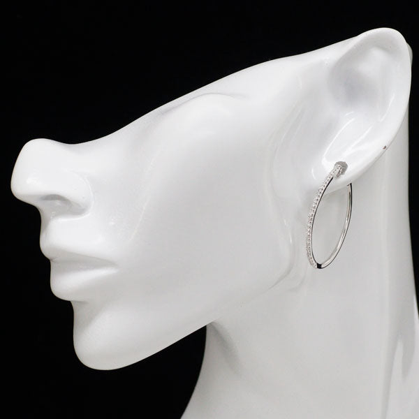 K14WG ダイヤモンド フープ ピアス 0.50ct — セルビーオンラインストア
