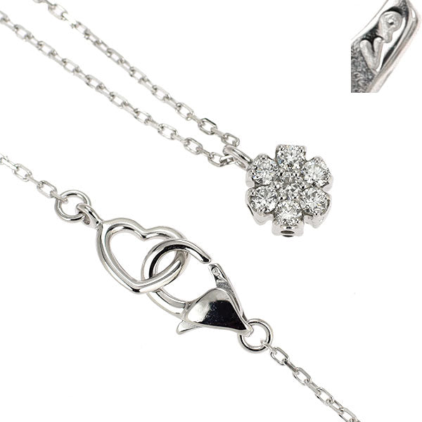 ポンテヴェキオ K18WG ブラックダイヤモンド ペンダントネックレス 0.11ct D0.13ct リバーシブル