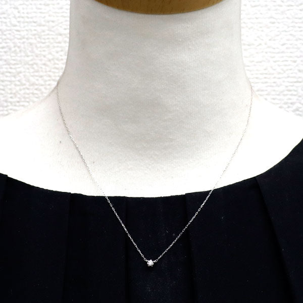 4℃ K18WG ダイヤモンド ペンダントネックレス