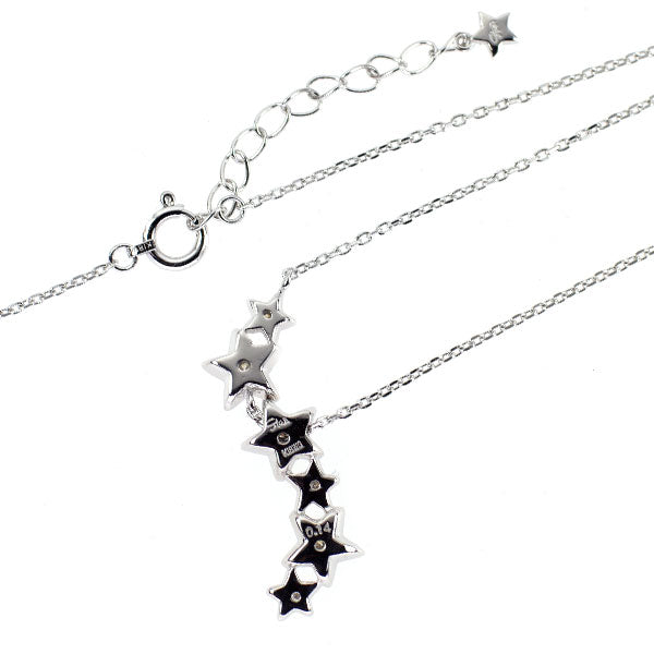 スタージュエリー K18WG ダイヤモンド ペンダントネックレス 0.14ct 星 スター