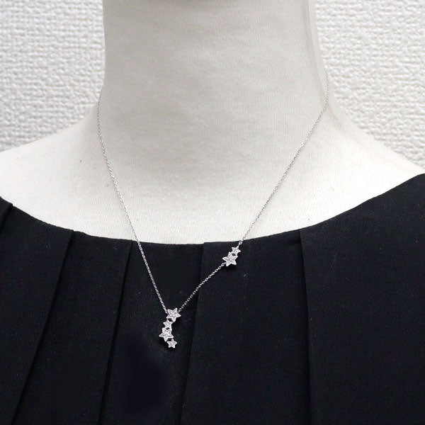スタージュエリー K18WG ダイヤモンド ペンダントネックレス 0.14ct 星 スター