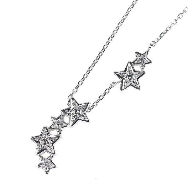 スタージュエリー K18WG ダイヤモンド ペンダントネックレス 0.14ct 星 スター