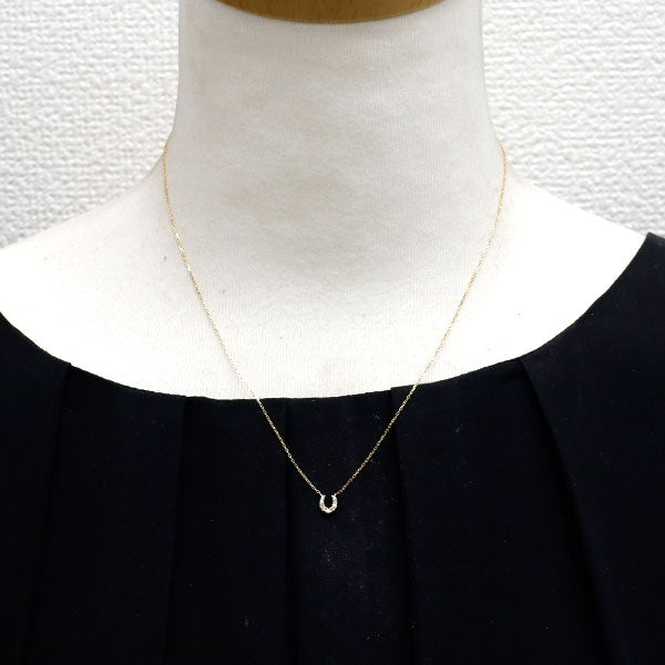 アガット/agete K18YG ダイヤモンド ペンダントネックレス 0.05ct 馬蹄