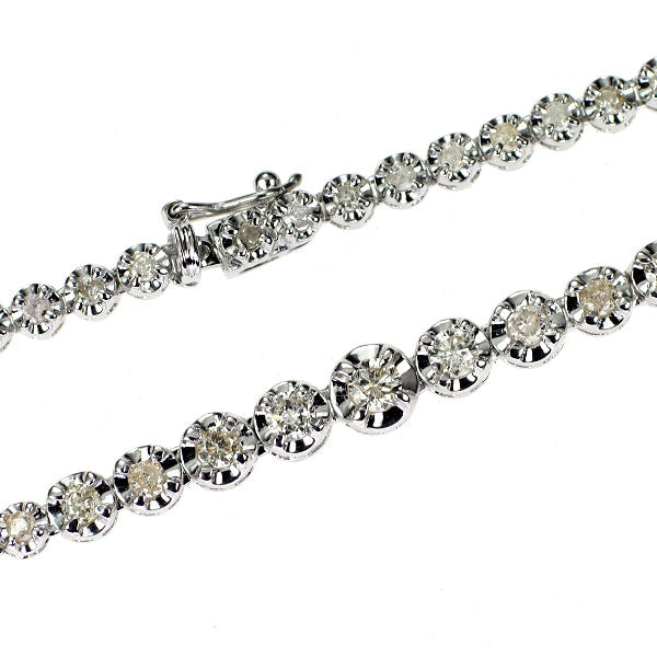 K18WG ダイヤモンド テニス ネックレス 3.00ct