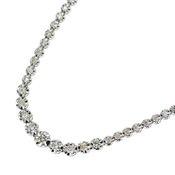 K18WG ダイヤモンド テニス ネックレス 3.00ct