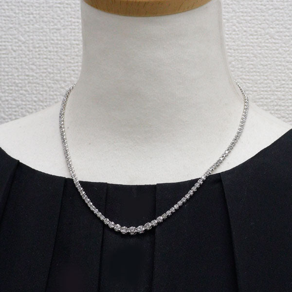 Pt850 ダイヤモンド テニス ネックレス 5.20ct