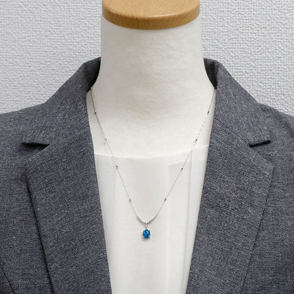 Pt900/Pt850 アパタイトキャッツアイ ダイヤモンド ペンダントネックレス 1.37ct D0.17ct