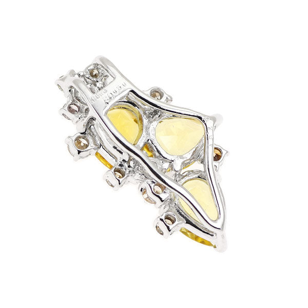 K18WG イエローベリル 天然ピンク/イエローダイヤ ペンダントトップ 2.61ct PD/YD0.50ct