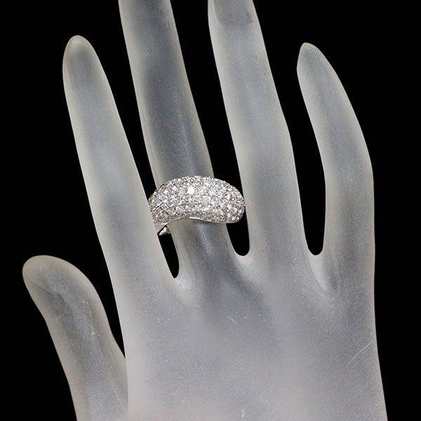 K18WG 天然ピンクダイヤモンド リング 3.00ct パヴェ