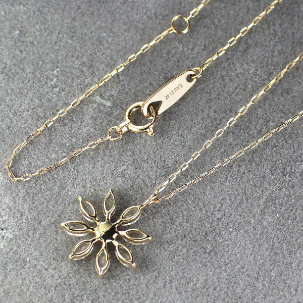 オデュース4℃ K10PG オパール ホワイトトパーズ ペンダントネックレス フラワー