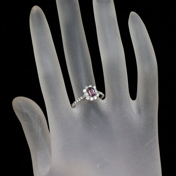 Pt950 スリランカ産 ピンクサファイア ダイヤモンド リング 0.580ct D0.55ct