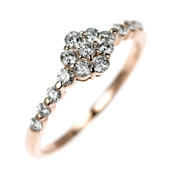 K18PG ダイヤモンド リング 0.43ct  フラワー